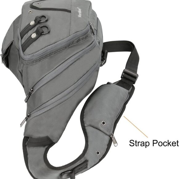 Advanced Sling Backpack in Elegant Gray - Perfect for Active Lifestyles - Picture 6 of 6